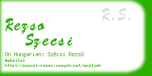 rezso szecsi business card