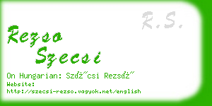 rezso szecsi business card